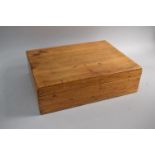 A 19th Century Pine Wooden Tool Box with Hinged Lid to Partitioned Interior, 42cm x 32cm x 12cm High