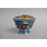 An Oriental Cloisonne Circular Box and Cover Decorated with Seated Pandas and Bamboo, 10.25cm