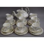 A Royal Albert Haworth Tea Set Comprising Six Trios, Teapot, Sugar and Cream