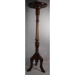 A Reproduction Mahogany Candle Stand on Tripod Base, 88cm high