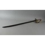 An Early 20th Century Royal Navy Officers Dress Sword with Dish Guard Having Crowned Anchor to the