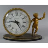 A 1950's Dressing Table Alarm Clock with Smiths Eight Day Movement, 12.5cm High