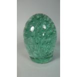 A Victorian Green Glass Dump, 12.5cms High