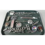 A Collection of Vintage Car Badges to Include Wolseley, Rover, Riley, Alfa Romeo, Ford, MG etc