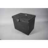 A 19th Century Black Painted Metal Ballot Box, 27cms Wide