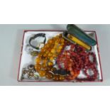 A Collection of Costume Jewellery to Include Carnelian, Agate, Micro Mosaic and Enamel Items