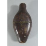 A 19th Century Leather Cased Glass Flask, 16.5cms Long