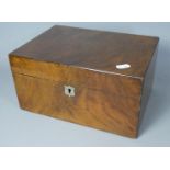 A Late 19th Century Walnut Work Box with Hinged Lid to Fitted Interior with Removable Tray and