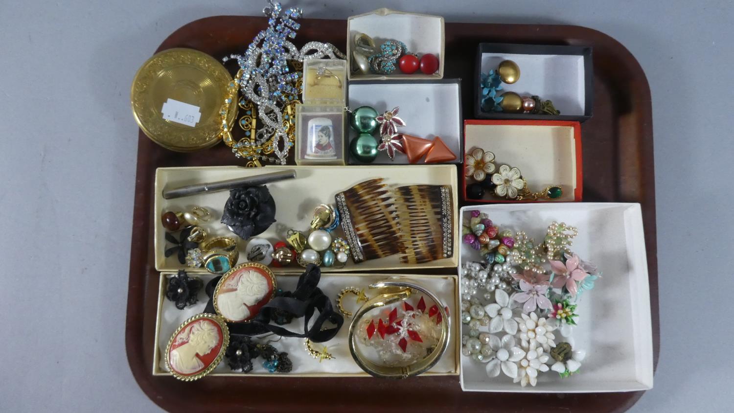 A Tray of Costume Jewellery, Earrings etc