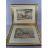 A Pair of Framed Prints of Coloured Engravings after R Scanlan, 'Horse Dealing No.1' and 'Horse