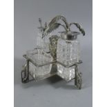 A Late Victorian/Edwardian Novelty Silver Plated Cruet in the Form of Seated Lion under Palm Tree,