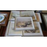 A Collection of Eight Framed David Roberts Lithographs Depicting Middle Eastern Scenes, Each 39cm