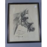 A Framed Print of Lippizaner Stallion After Griff, Signed Verso