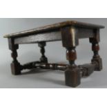 A Late 19th Century Small Oak Stool with Carved Top, 30cm x 20cm