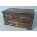 A Late 19th Century Oak Box in the Form of a Coffer Chest, Hinges Require Refixing, 23cm Wide