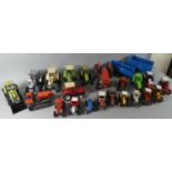 A Collection of 23 Unboxed Large and Medium Tractors to include Lamborghini, Same, Ebro, Hurlimann