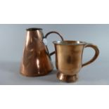 A 19th Century Copper Measuring Tankard and a Jug