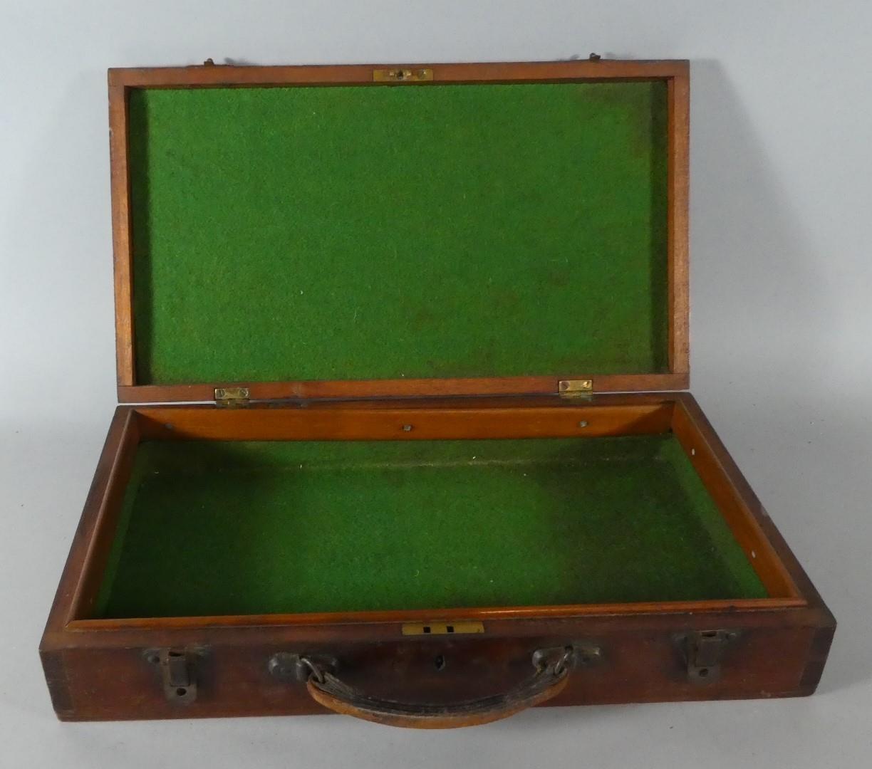 A Late Victorian Mahogany Carrying Case with Brass Plaque Inscribed Mr Johnston, 44cm Wide - Image 5 of 7