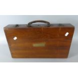 A Late Victorian Mahogany Carrying Case with Brass Plaque Inscribed Mr Johnston, 44cm Wide