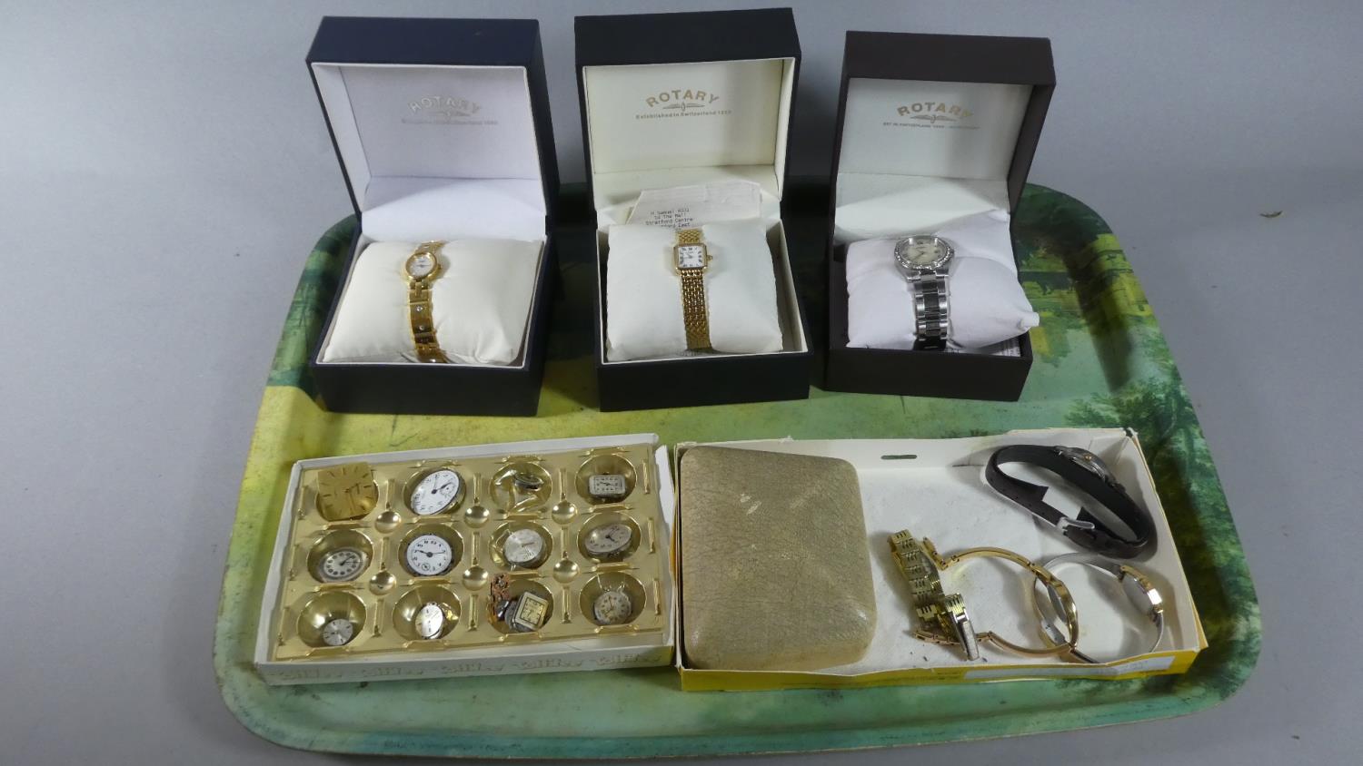 A Collection of Various Wrist Watches and Various Watch Movements