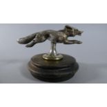 A Silver Plated Vintage Car Mascot Model in the Form of a Running Fox, 14cm Long