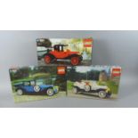 A Collection of Three Vintage Boxed 1975/6 Lego Cars to include 390 Cadillac, 391 Renault and 395