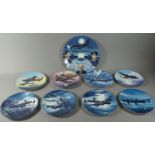 A Set of Eight Royal Worcester RAF "Dambuster" Plates and Larger Example by Bradex together with