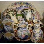 A Collection of Ceramics to Include Masons Regency Pattern Jugs, Plates, Meatplates, Lidded Pot
