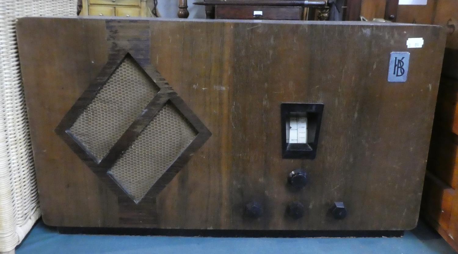 A Vintage Art Deco Radio by KB, 63cm Wide