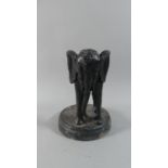 A Late 19th Century Cast Iron Stand Decorated with Elephant, Part Missing, 22cm High