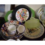 A Tray of Ceramics to Include an Oriental 19th Century Imari Reeded Bowl (AF), Turkey Plate,