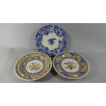 A Pair of 19th Century Continental (Probably French) Tin Glazed Chargers Decorated with Doves and