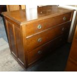 An Oak Three Drawer Bedroom Chest, 105cm Wide