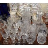 A Collection of Good Quality Glassware to Include Wines, Jugs, Vases, Decanter, Jugs, Lidded Pot etc