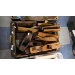 A Box Containing Various Vintage Moulding Planes, Jack Planes etc