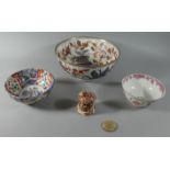 A Collection of Three Oriental Bowls in the Imari and Sampson Style
