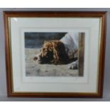 A Framed Limited Edition Print of a Spaniel, 'Left at Home', Signed by the Artist in Pencil 126/395,