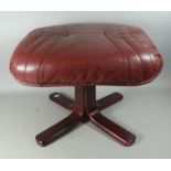 A Modern Leather Effect Footstool