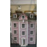 A Large Late 20th Century Dolls House (no Furniture), 87cm High