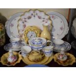 A Collection of of Ceramics to Include Aynsley Orchard Gold Mantle Clock, Plates and Dishes etc