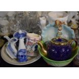 A Collection of Ceramics to Include Creamware Sylvac Jug, Salad Bowl, Leaf Plate Bowl, Sudlow's