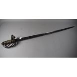 A Victorian 1845 Infantry Pattern Sword with Wired Shagreen Handle, Etched Blade, 82cm Long