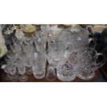 A Collection of Cut Glasswares to Include Sherry Glasses, Liqueurs, Wines, Tumblers etc
