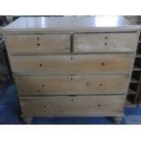 A Pine Chest of Two Short and Three Long Drawers, 109cm Wide