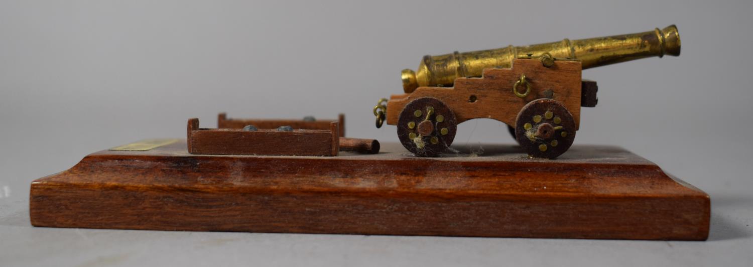 A Small Military Ink Bottle Stand Depicting Naval 24lb Cannon, Missing Ink Bottle, 13cm Long - Image 4 of 4