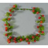 A Ladies Novelty Necklace win the Form of Leaves and Berries