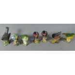 A Collection of Seven Beswick Birds, Whitethroat with Chip to Beak