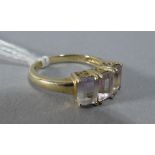 A 9ct Gold Ladies Dress Ring with Amethyst, Size N, 3.1g