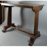 A Mid 19th Century Style Rectangular Topped Occasional Table with Scrolled Feet and Turned