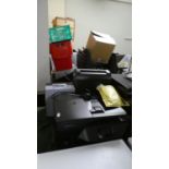 A HP Office Jet Printer, Shredder and Samsung Digital Photo Printer